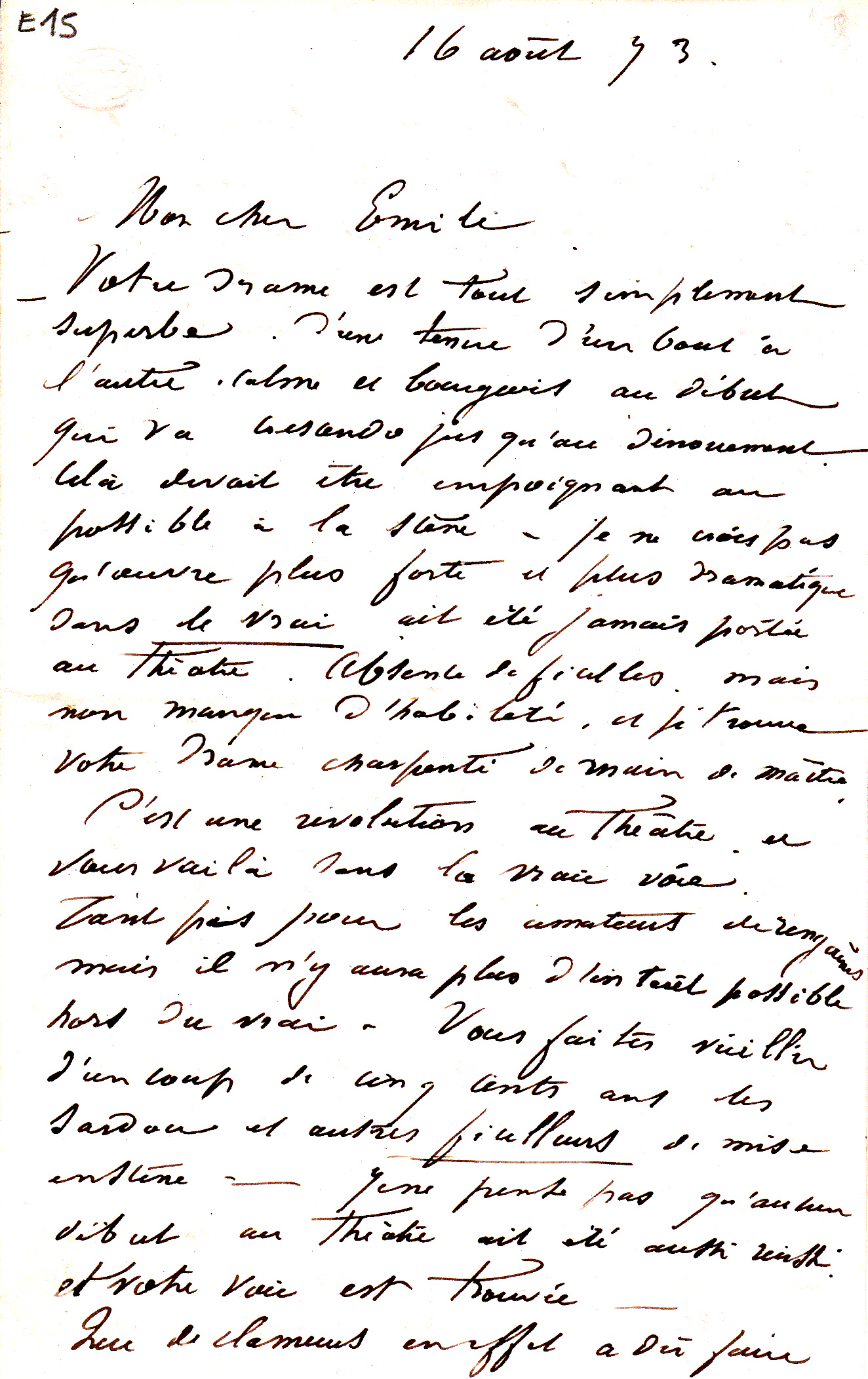 ENSEMBLE DE LA CORRESPONDANCE MANUSCRITE AUTOGRAPHE D'ANTOINE GUILLEMET A 	0;MILE ZOLA. - Imagen 4