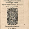 Les troys derniers livres des Apohthegmes [sic], c1 est 2 dire brieves & subtiles rencontres, recueillies par Erasme. Mises de nouveau en Fran9oys, & non encor parcy devant imprim1es. - 이미지 3