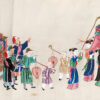 PEINTURE CHINOISE EN ROULEAU REPRÉSENTANT UN CORTÈGE DE MARIAGE.