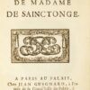 Poésies galantes de Madame de Sainctonge.