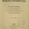 Introduction à l’Étude de la Médecine Expérimentale.