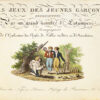 Les Jeux des Jeunes Garçons Représentés en 25 gravures à l’aquatinte d’après les Dessins de Xavier Le Prince, avec l’explication détaillée des règles de chaque jeu, accompagnés de Fables nouvelles par MM. Le Franc, Armand-Gouffé, etc. et suivis d’anecdotes relatives à chaque jeu. – Image 2