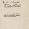 Le Livre des Statuts & ordonnances de lwortre Sainct Michel, estably par le treschrestien Roy de France Loys unzieme de ce nom... Institution de l9wffice de Prevost et maistre des ceremonies, avec autres statuts & ordonnances sur le faict dudit ordre. - 图片 4
