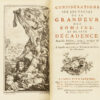 Considérations sur les causes de la grandeur des romains et de leur décadence. [par Montesquieu]. Nouvelle édition, revue, corrigée & augmentée par l’Auteur. A laquelle on a joint un Dialogue de Sylla et d’Eucrate. – Image 2