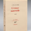 L’Extase matérielle.