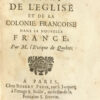 Estat present de l’Eglise et de la colonie françoise dans la Nouvelle France, par M. l’Evêque de Québec.