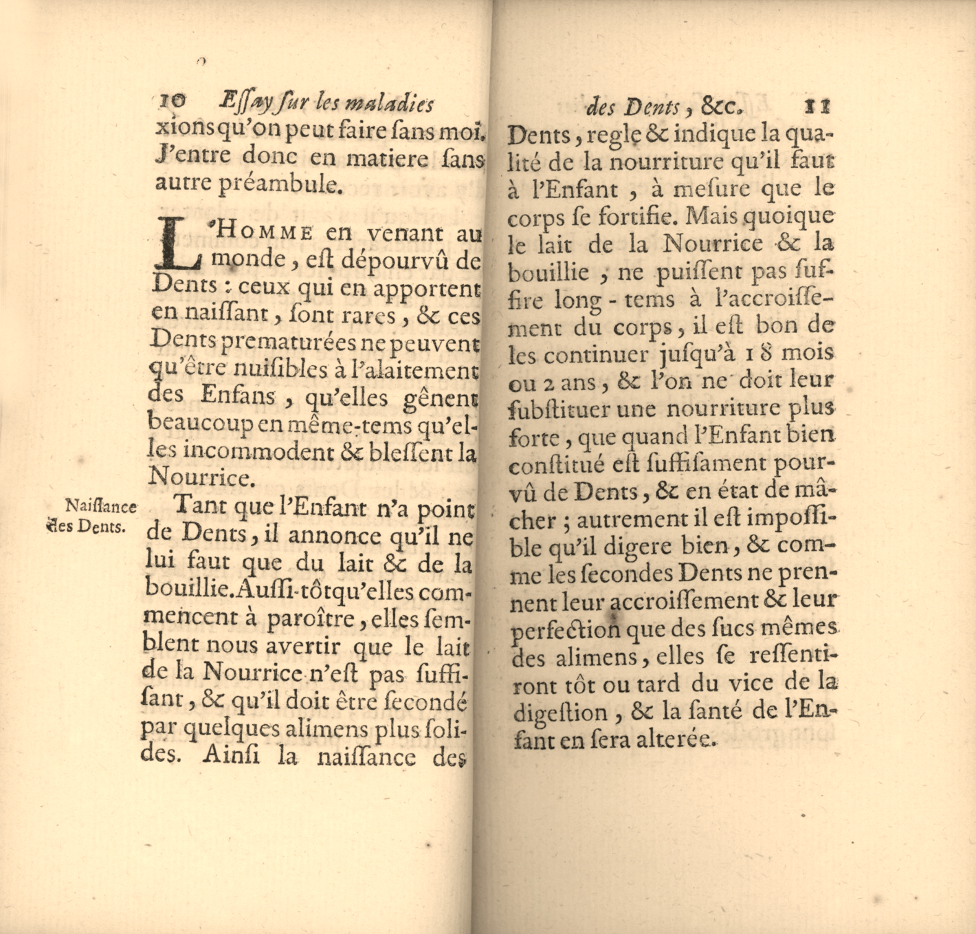Essay sur les maladies des dents, ou l’on propose les moyens de leur procurer une bonne conformation dès la plus tendre Enfance, & d’en assurer la conservation pendant tout le cours de la vie. Avec une Lettre où l’on discute quelques opinions particulieres de l’Auteur de l’Orthopedie. – Image 4