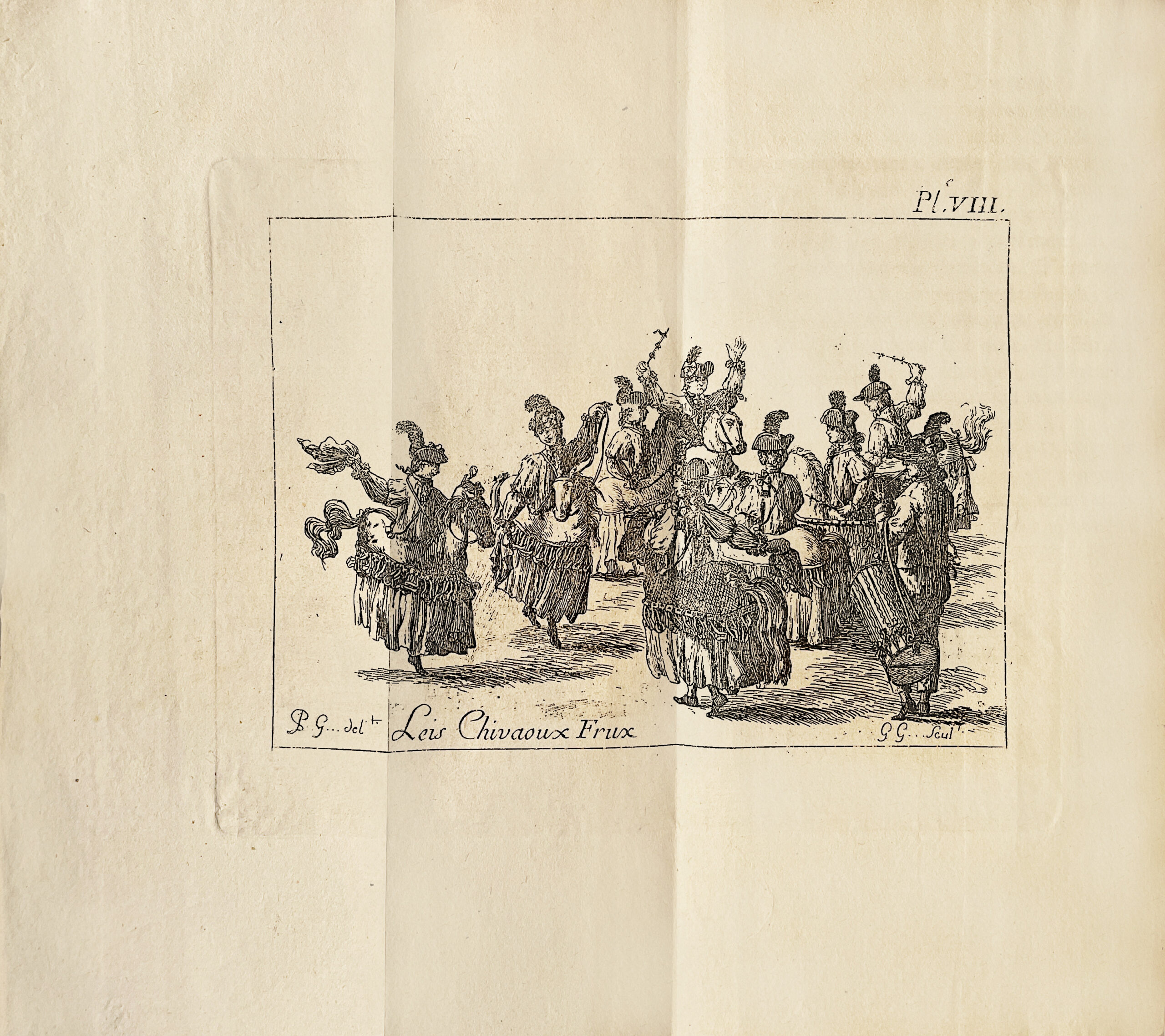 Erklärung der Zeremonien des Fronleichnamsfestes in Aix-en-Provence, Geschmückt mit Figuren des Liebeslehnoffiziers (sic); des Königs & der Bâtonniers der Bazoche; des Stadtpfarrers; & der Teufelsspiele, der Razcassetos, der Apostel, der Königin von Saba, der Tirassons… – Bild 4