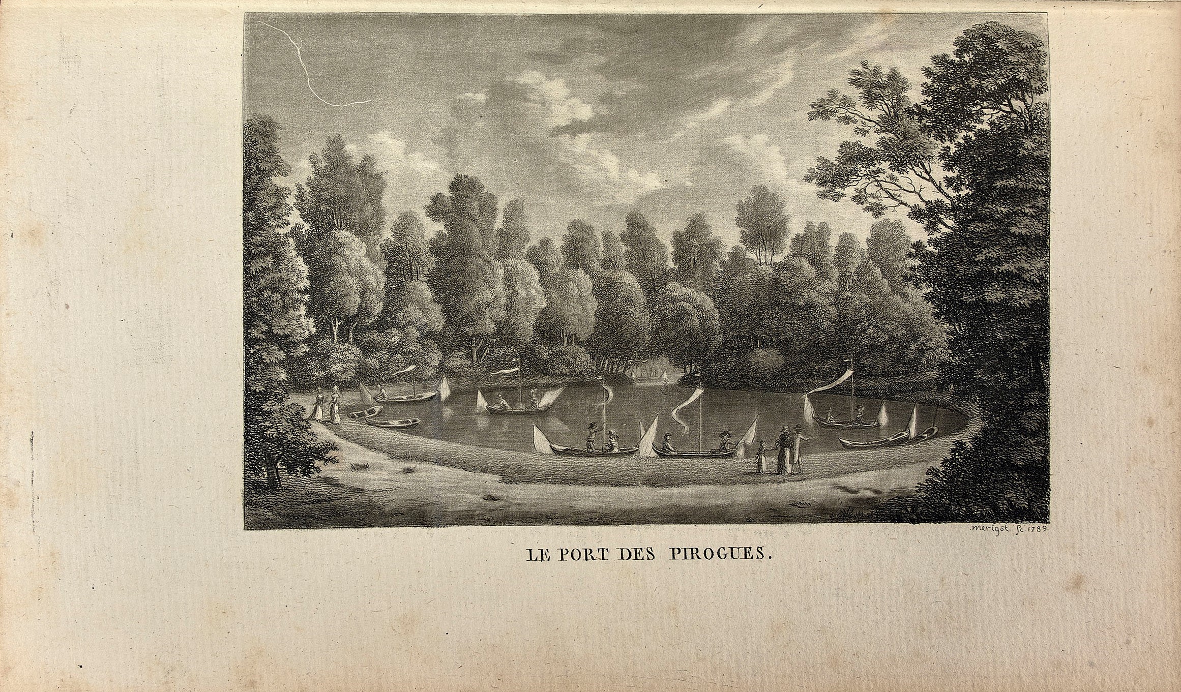 Promenades ou itinéraires des Jardins de Chantilly, Orné d’un Plan et de vingt Estampes qui en représentent les principales Vues, dessinées et gravées par Mérigot. – Image 2
