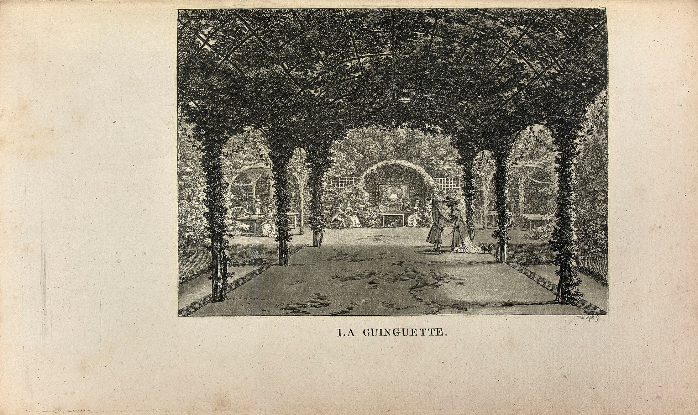 Promenades ou itinéraires des Jardins de Chantilly, Orné d’un Plan et de vingt Estampes qui en représentent les principales Vues, dessinées et gravées par Mérigot.