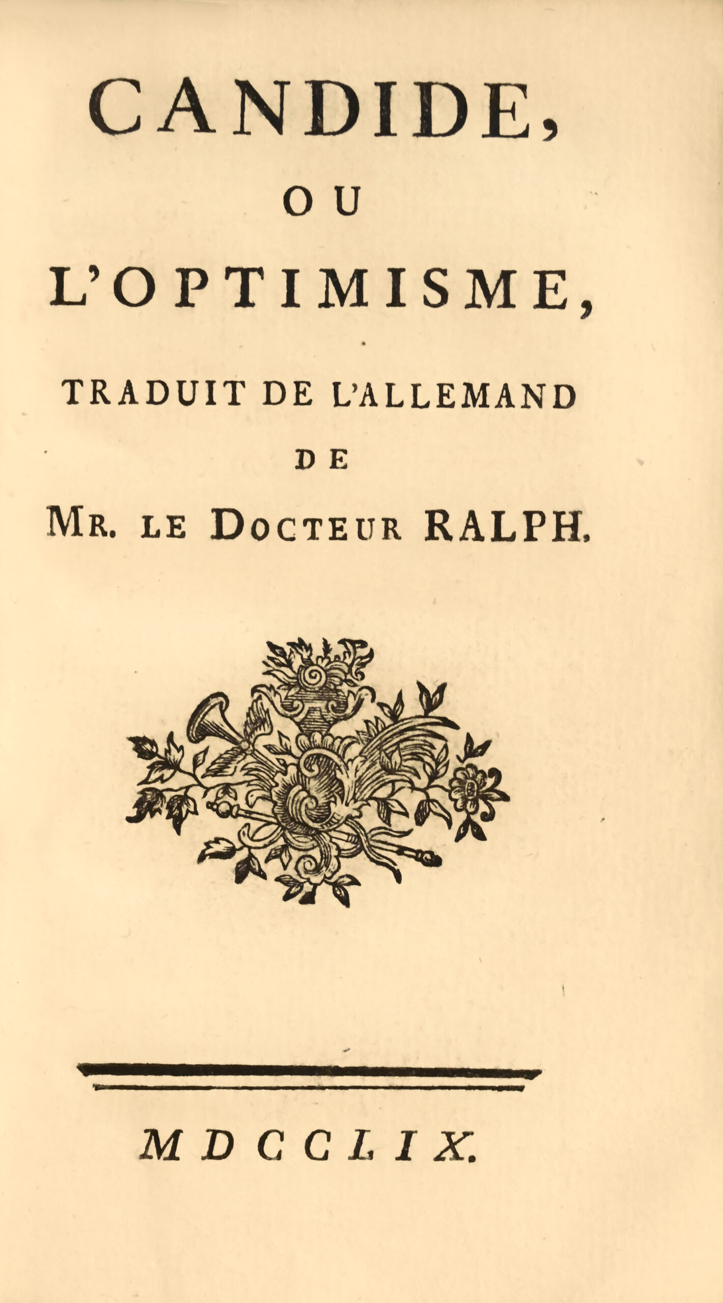 Candide ou L'optimisme. Traduit de l'allemand de M. le docteur Ralph. – Image 2