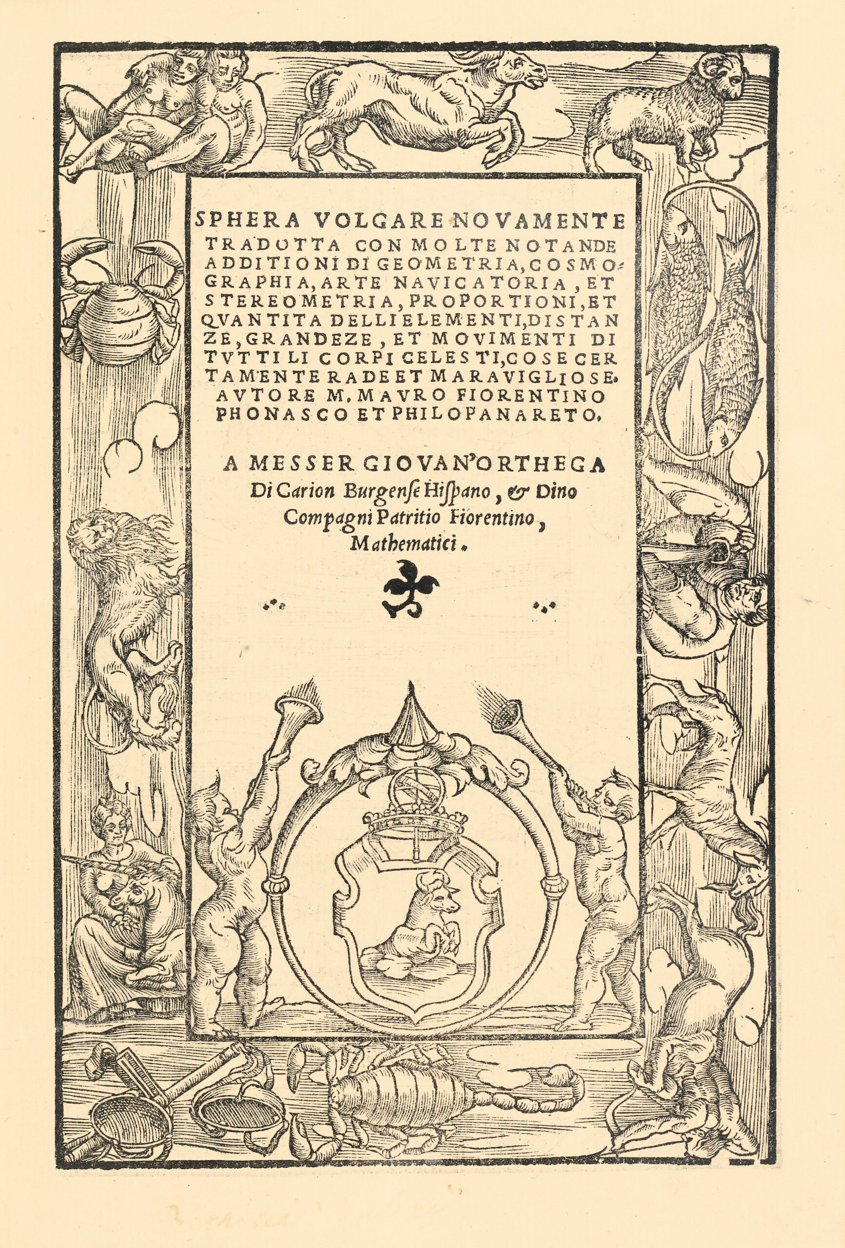 Sphera volgare novamente tradotta con molte notande additioni di geometria, cosmographia, arte navicatoria, et stereometria… et philopanareto. – Image 3