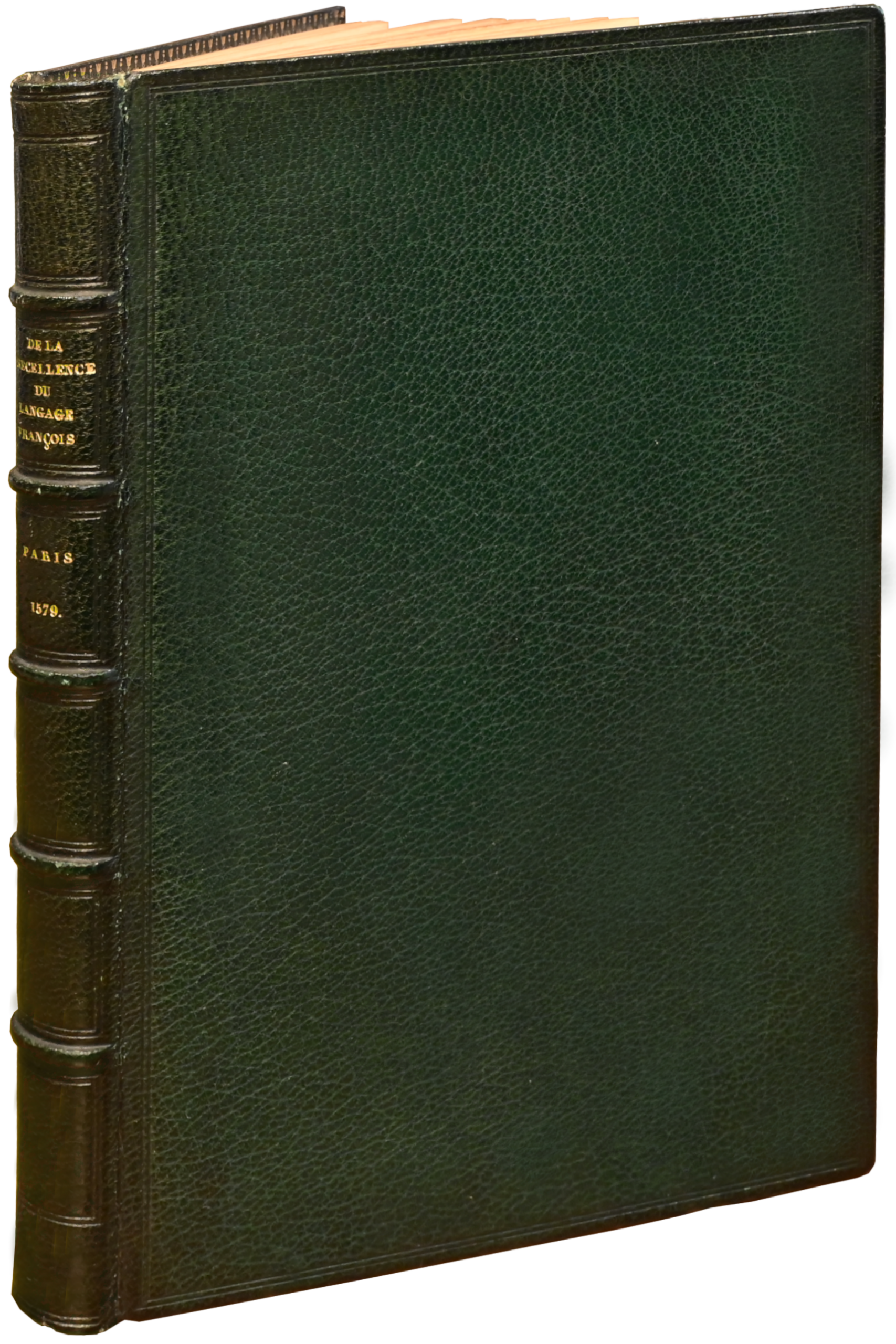 Project du livre intitulé De la precellence du langage François. Le livre au lecteur, je suis joyeux de pouvoir autant plaire Aux bons François, qu'aux mauvais veux desplaire.